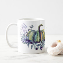 Watercolor-Kürbis-Kaffee-Tasse