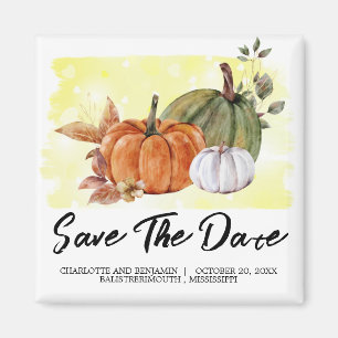 Watercolor-Kürbis Save the Date Herbsthochzeit  Magnet