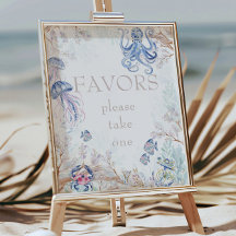Watercolor-Küstenmeer-Lebens-Baby-Party-Geschenke