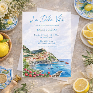 Watercolor La Dolce Vita Italienische Brautparty  Einladung