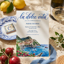 Watercolor La Dolce Vita Italienische Brautparty