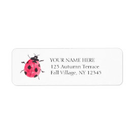 Watercolor Lady Bug Handgemalte Vintage Adresse