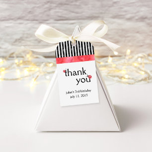 Watercolor Ladybug Geburtstagsparty - Liebesmarken Geschenkanhänger
