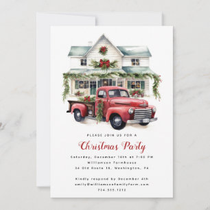 Watercolor-Land-Weihnachtsfest Offenes Haus Einladung