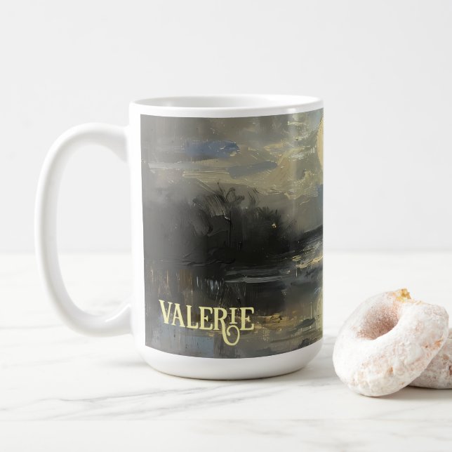 Watercolor Landscape Custom Name Mug (Avec donut)