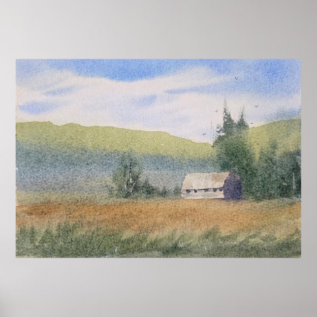 Watercolor Landscape Painting Poster (Vorne)