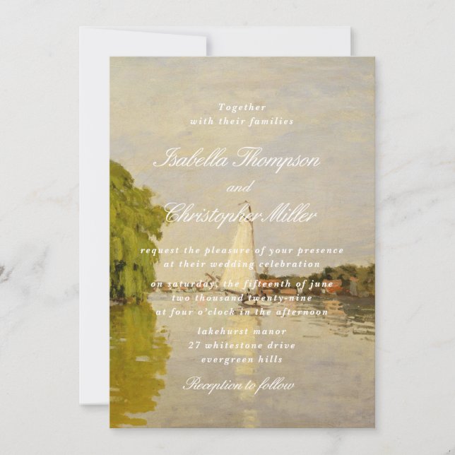 Watercolor Landscape Wedding Invitation (Devant)