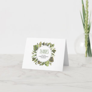 Watercolor Laurel Greenerenerity Wedding Vielen Da Dankeskarte