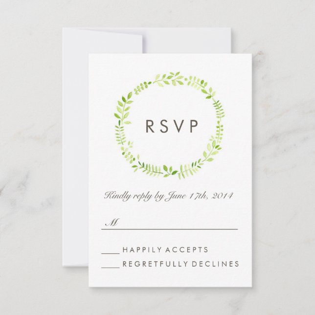 Watercolor Laurel UAWG RSVP Karte (Vorderseite)