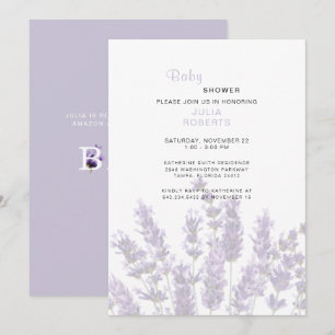 Watercolor-Lavendel-Baby-Party  Einladung
