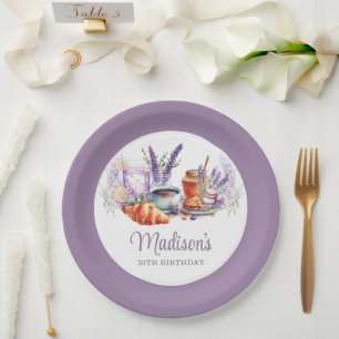 Watercolor Lavendel Brunch Brunch Custom Pappteller