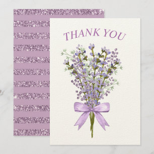 Watercolor Lavender Bouquet Vielen Dank Dankeskarte