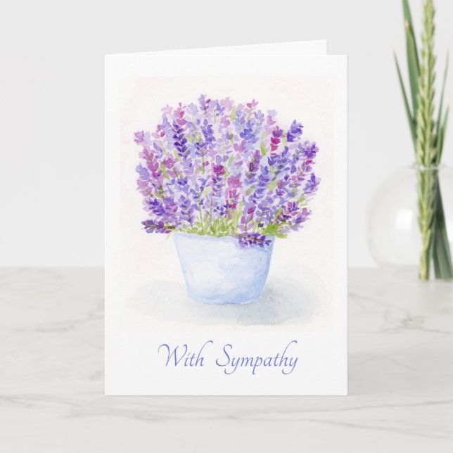 Watercolor Lavender Floral SYMPATHY Karte (Vorderseite)