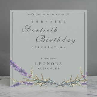 Watercolor Lavender Jegliche Überraschung Geburtst Einladung