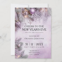 Watercolor lavender New Year's Eve Party  Einladung