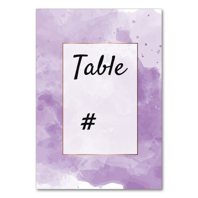 Watercolor Lavender Numéro de table romantique (Par défaut)