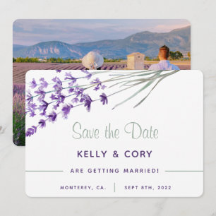 Watercolor Lavender Wedding Enregistrer Les Cartes