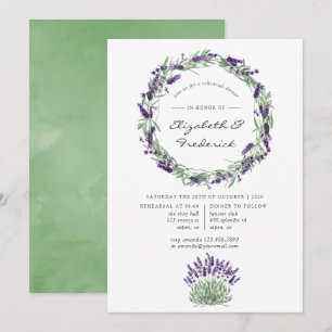 Watercolor Lavender Wedding Probe Dinner Einladung