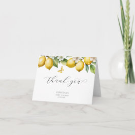 Watercolor Lemon Babydusche Danke Karte