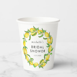 Watercolor Lemon Bridal Shower  Pappbecher