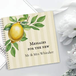 Watercolor Lemon Citrus Rustic Wedding Guest Book Notizbuch
