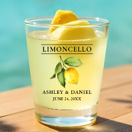 Watercolor Lemon Greenerity Wedding Limoncello Schnapsglas