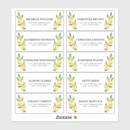 Watercolor Lemon Guest Address Labels