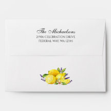 Watercolor Lemon Lavender Boho Wedding