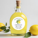 Watercolor Lemon Limoncello Wedding Danke Runder Aufkleber<br><div class="desc">Elegant Watercolor Lemon Homemade Limoncello Hochzeit Danke Stickers</div>
