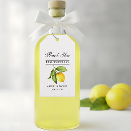 Watercolor Lemon Limoncello Wedding Geschenkanhänger