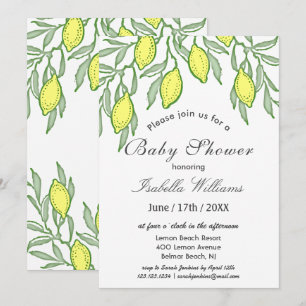 Watercolor Lemon Summer Baby Dusche Einladung