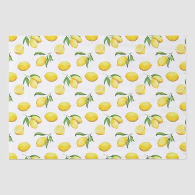 Watercolor Lemon Wrapping Paper Seidenpapier (Vorderseite)