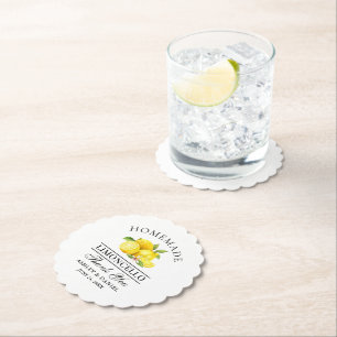 Watercolor Lemons Limoncello Wedding Untersetzer