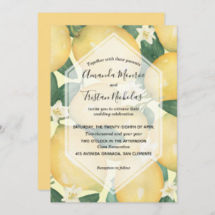 Watercolor Lemons Mariage Invitations