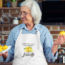 Watercolor Lemons Modern Brush Script Limoncello Schürze