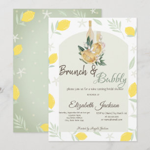Watercolor Lemons Rahmen Brunch & Bubbly Einladung