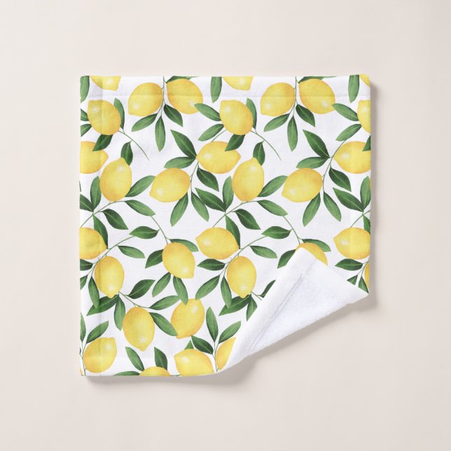 WATERCOLOR LEMONS WASCHLAPPEN (Waschlappen)