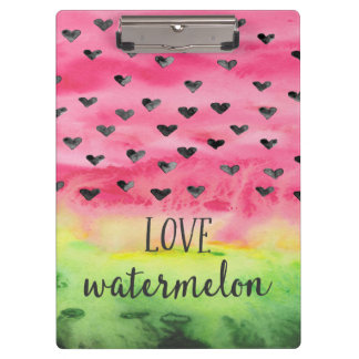 Watercolor-Liebe-Wassermelone-Herzen Klemmbrett