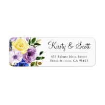 Watercolor Lila & Cream Blume Hochzeitsadresse