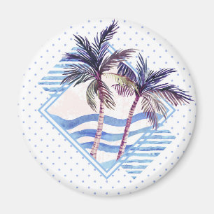 Watercolor-lila geometrisches Palme-Muster Magnet