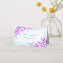 Watercolor Lila Lilac Wedding Platzkarte