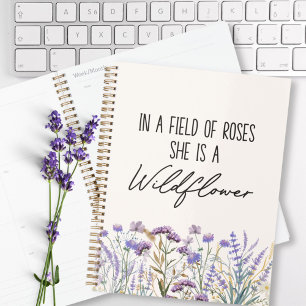 Watercolor Lila Wildblumen-Zitat Wöchentlich Monat Planer