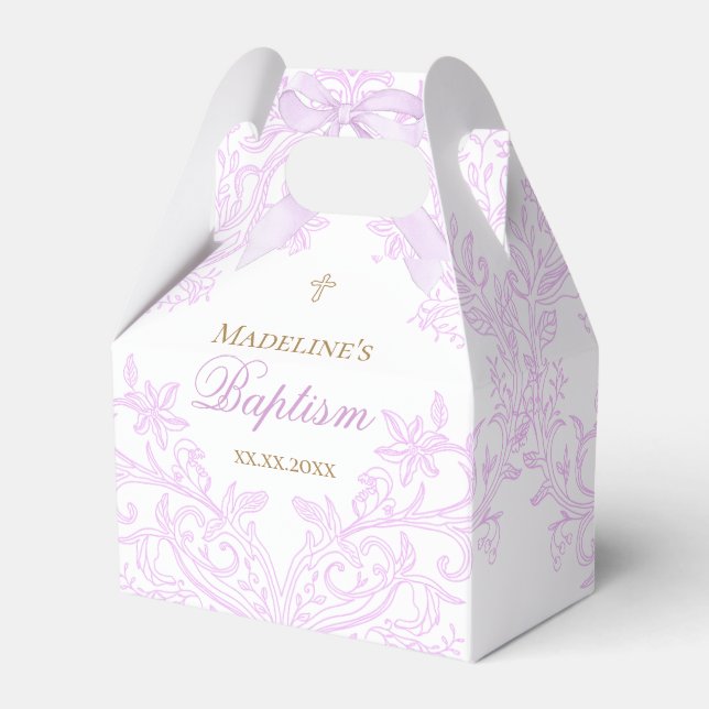  watercolor lilac design | Baptism Geschenkschachtel (Vorderseite)