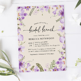 Watercolor Lilac Florals Bridal Brunch Einladung