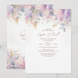 Watercolor Lilac Wedding Einladung