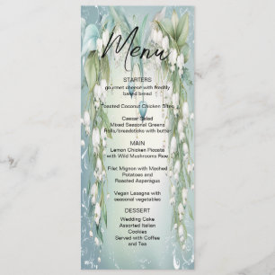 Watercolor Lily of the Valley Mariage Menu