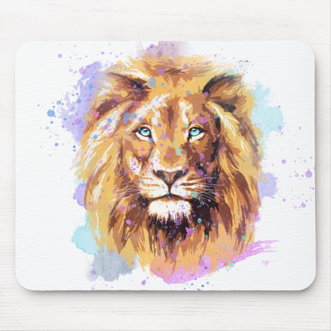 Watercolor Lion Mousepad (Vorne)
