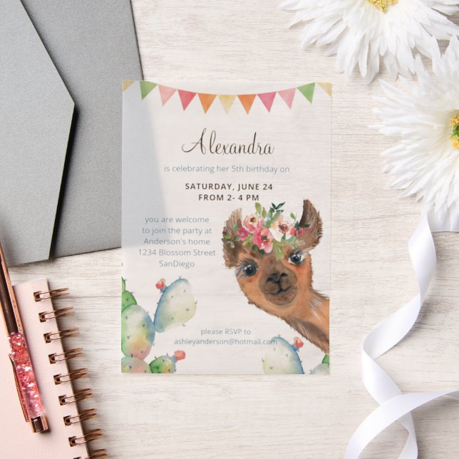 Watercolor Llama Birthday (Hochzeit)