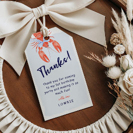 Watercolor Lobster Coastal Dank an die Geburtstags Geschenkanhänger