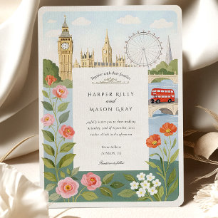 Watercolor London Big Ben Wedding Einladung